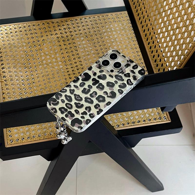 Ins Personalized Girl Black Leopard Print Suitable for IPhone16promax Mobile Phone Case Apple 15pro Hard Case