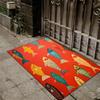 1pc Vibrant Fish Pattern Door Mat - Non-Slip, Absorbent, Machine Washable Polyester Area Mat with Colorful Fish Design On Red Ba