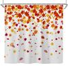 Fall Leaf Pumpkin Shower Curtain Autumn Maple Leaves Bathroom Curtain Thanksgiving Harvest Bath Curtain Rustic Farmhouse Decor