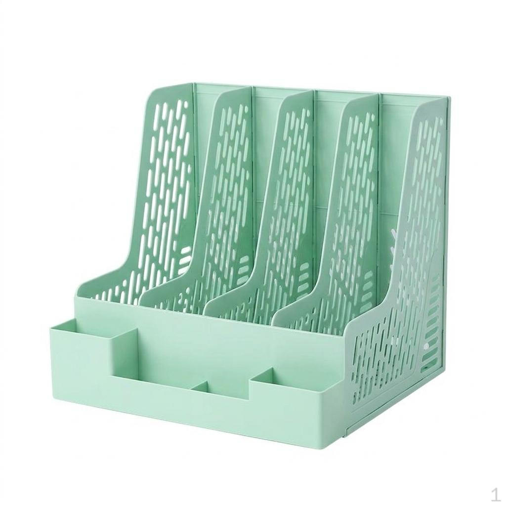 4 Tier Vertical File Organizer for Office Desk, Desktop Rack Standing Holder A4 Documents