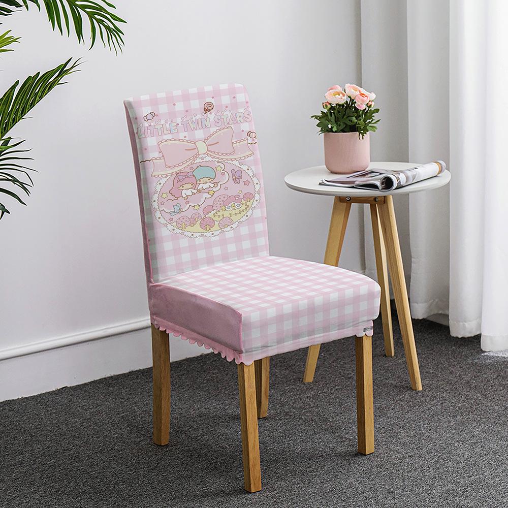 

Adorable Pink Chair Set Dining Dining Table Home Use Seat Case Elastic All-inclusive Thickened Four-season Universal All-inclusive Printed Hotel 45*38*38cm