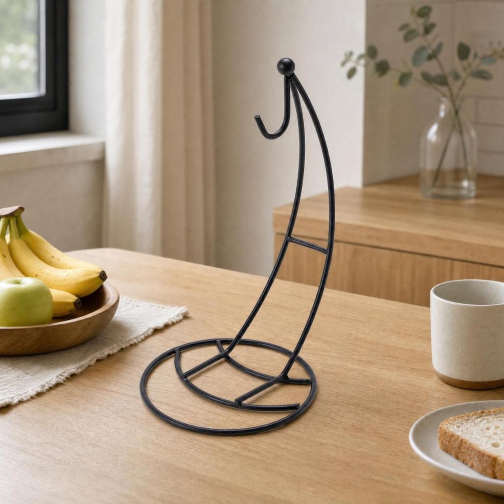 Metal Banana Hanger Prevents Bruising Kitchen Organizer Sturdy