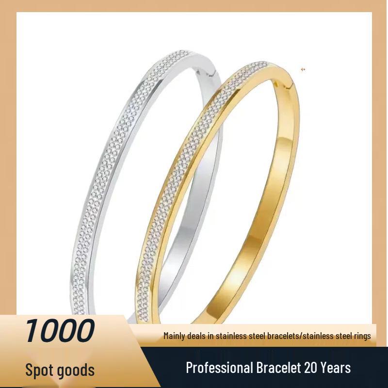 18K Gold Plated Stainless Steel Bracelet with Zirconia for Women