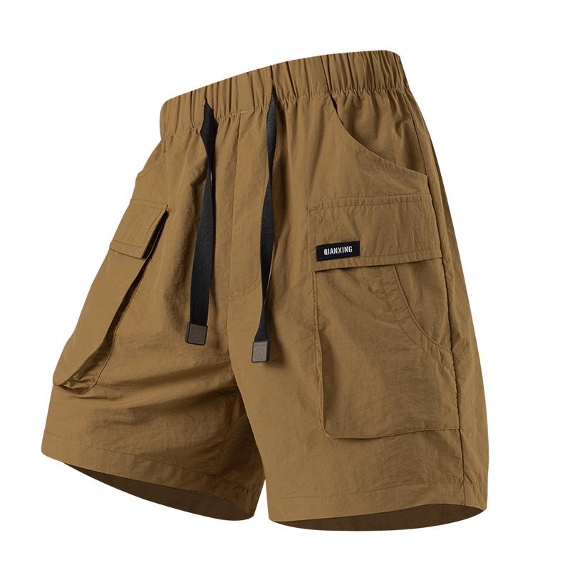 Outdoor Ice Silk Breathable Lightweight Quick Drying Sports Shorts for Men's Summer Loose Workwear Style Five Quarter Shorts