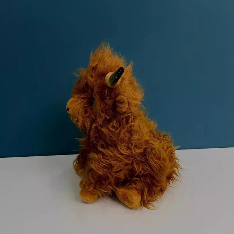 Scottish Highland Cow Plush Toy, Soft Long Hair Yak Stuffed Animal, Realistic Animal Model for Kids, Birthday Gift