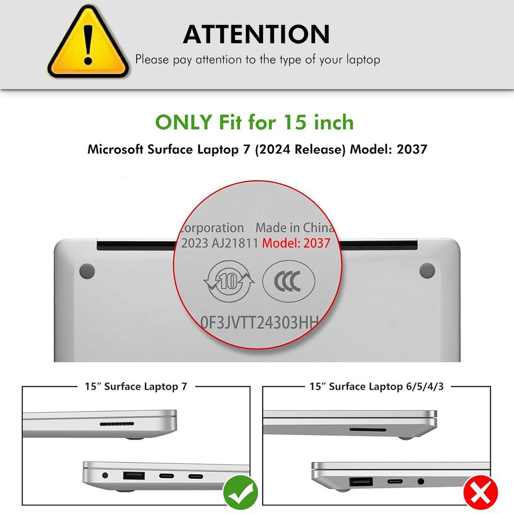 ENKAY HAT PRINCE For Microsoft Surface Laptop 15 (2037) Matte Laptop Case Hard PC Anti-fingerprint Shockproof Cover