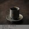 Handmade Sprinkle Gold Coarse Teacup Retro Rust Glazed Master Cup Cup Saucer Set Tasting Tea Bowl with Cushion Kung Fu Teaset