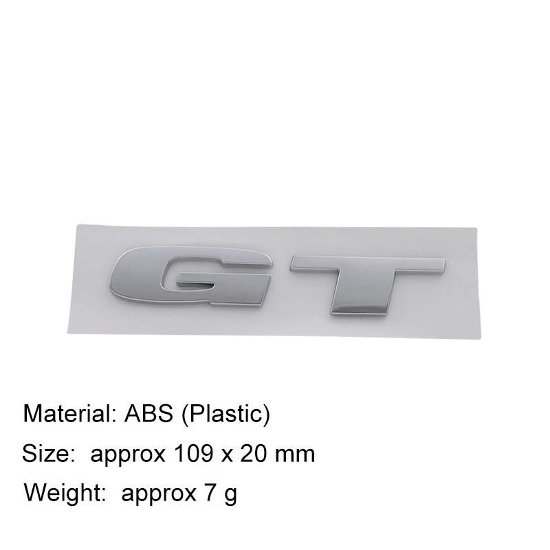 3D Premium ABS GT Letters Sticker Tail Bumper Badge Auto Rear Trunk Emblem Accessories Exterior Decoration