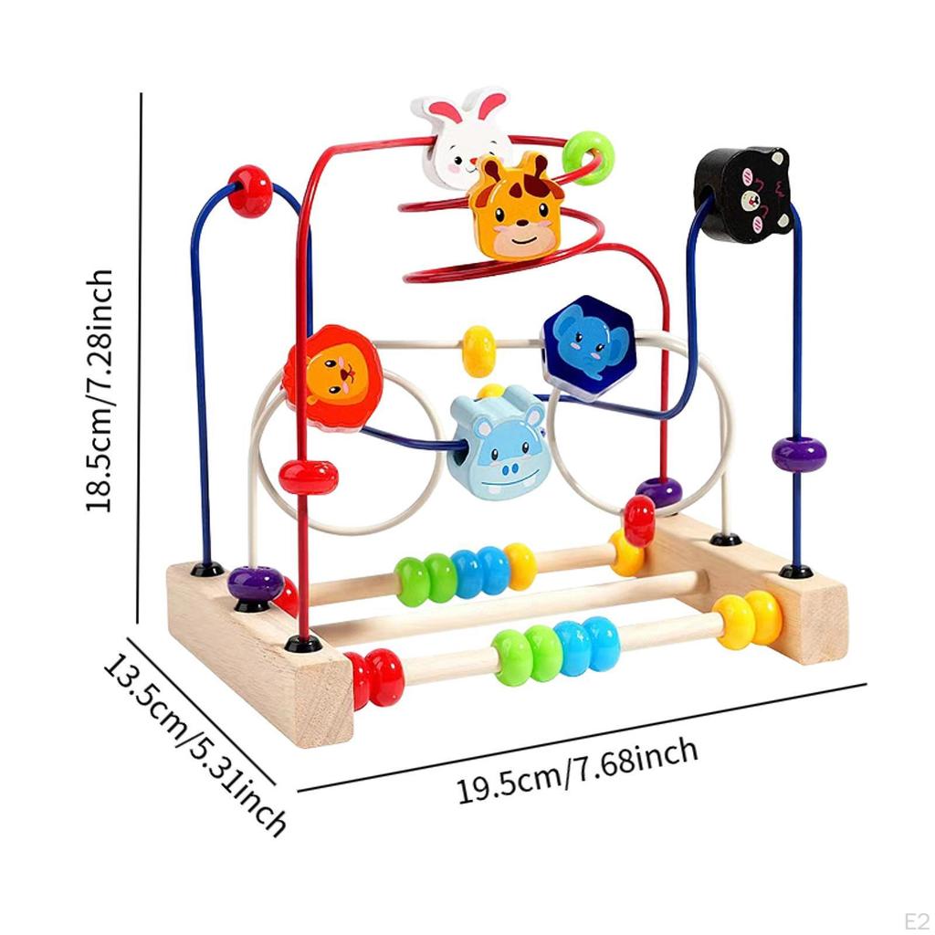 Wooden Bead Maze Toy Colorful Roller Coaster Grasping Ability Develop Math Skills Boys Girls Fine