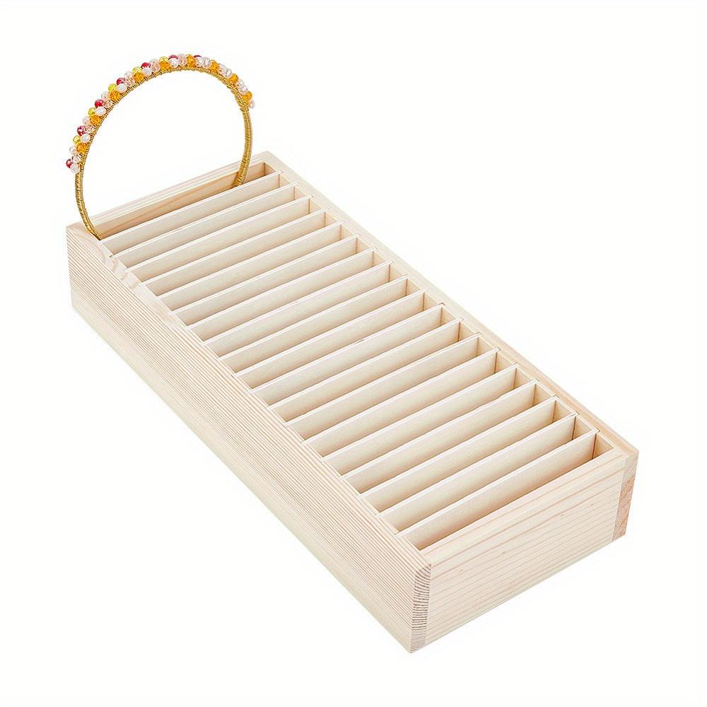 

1 шт. Прочная деревянная коробка-дисплей для повязок на голову из дерева берливуд, органайзер для хранения ювелирных изделий с несколькими отделениями и регулируемыми съемными перегородками, просторный интерьер, ожерелья жёлтый