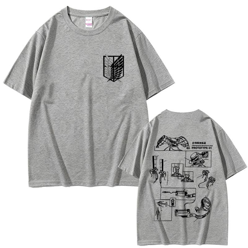 Anime Attack on Titan Graphic Tshirt Men Manga Vintage Oversized Short Sleeve T Shirt Male Fashion Casual Cotton Tshirts