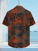 Hawaiian Style Men'S Casual Shirt with Leopard Print - Short Sleeve Button Design, Vibrant Colors, Suitable for Outdoor And Casual Wear in Summer,