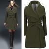 Womens Long Coat Warm Wool Lapel Trench Jacket Cardigan Long Slim Overcoat