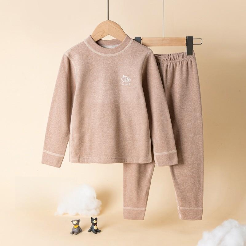 Cozy Wool Silk Baby Boys Girls Thermal Pajamas Set With Soft Fabric For Autumn Winter
