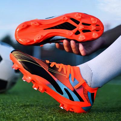 New Children's Football Shoes Men's Sports Competition Training Shoes Artificial Turf Socks Mouth Flat Bottom Broken Nails