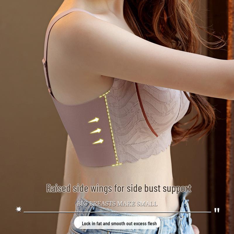 Seamless Wirefree Plus Size Sports Bra for a Slimmer Look with Fixed Cups and Beautiful Back Design