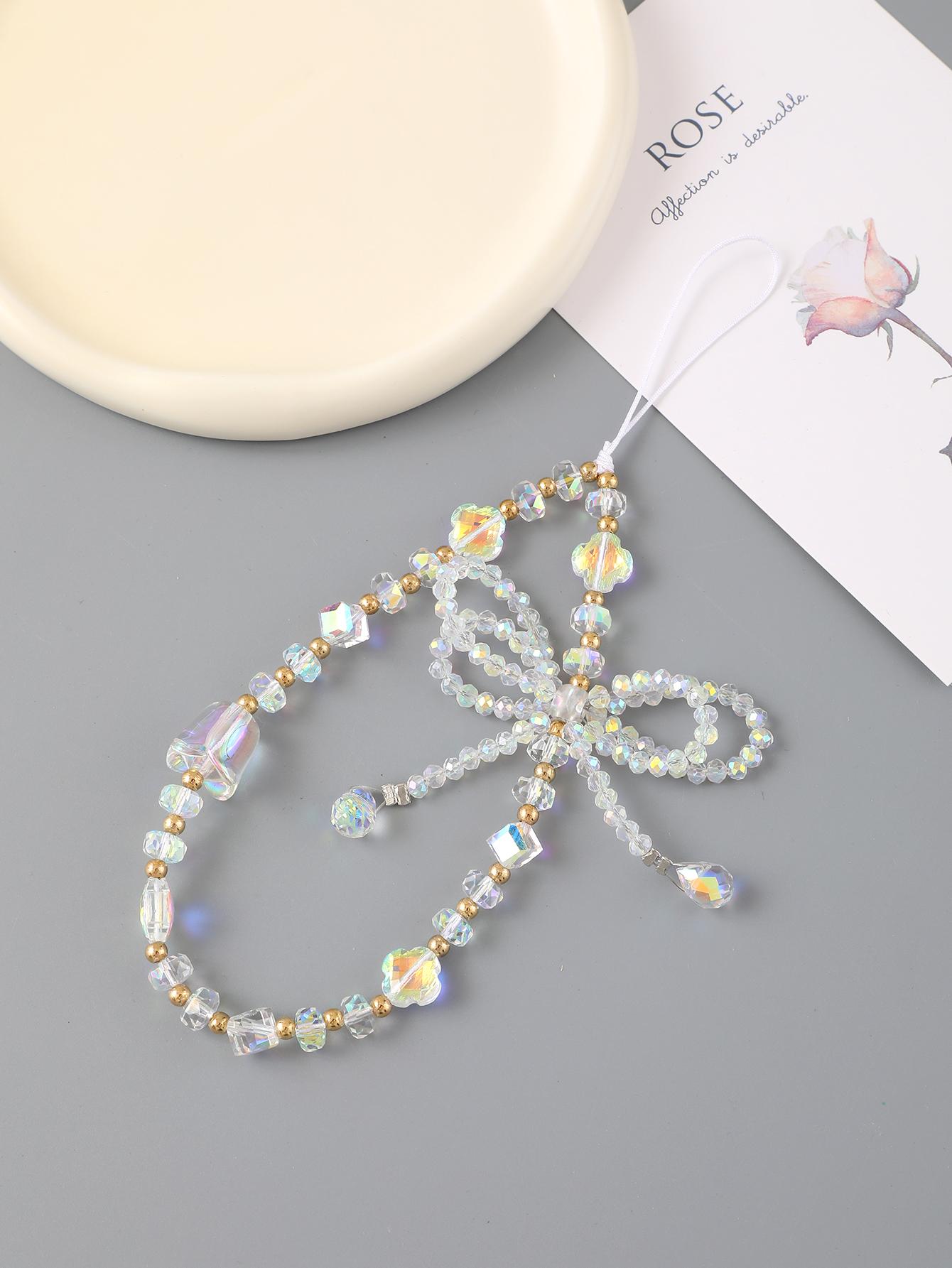 

Multi Color Light Personalized Bell Orchid Crystal Bead Mobile Phone Chain Hanging Decoration Hanging Chain Other