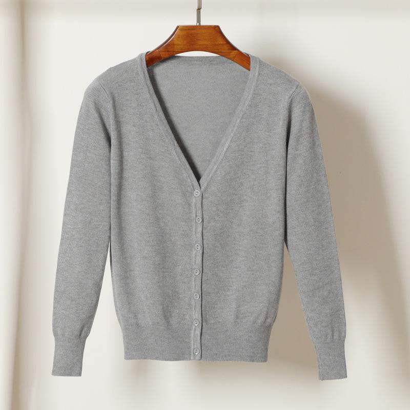 Spring Autumn Loose Outside Sweaters Cardigan Sweater Women's Short Long-sleeved Thin Coat