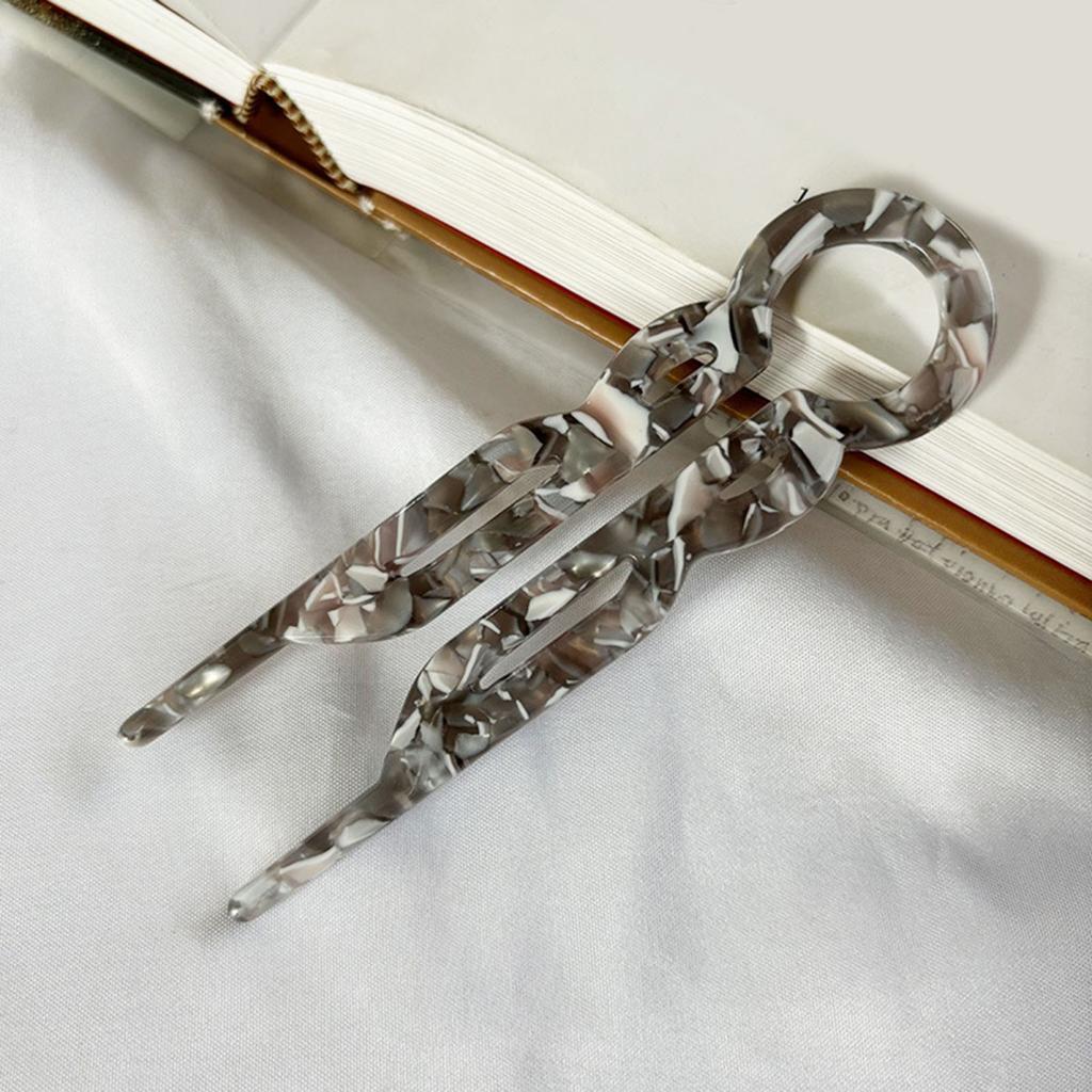 3Pcs Acetate U-shaped Hair Fork Lightweight Anti-slip Long Thick Hair Stick Updo Bun French Hair Pin Women Girls Hair Accessories