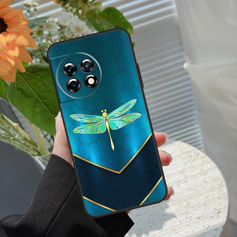 Luxury Dragonfly Case For OnePlus 10 Pro 15 13 12 11 13T 15R 13R 10R 10T 8T Nord CE 5 4 2 3 Lite N20 N30 Cover