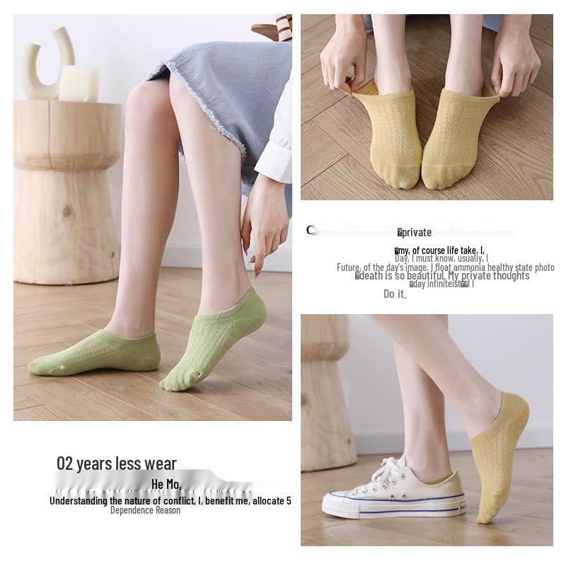 Women's Low-Cut Mesh Non-Slip Invisible Socks - Spring/Summer Lightweight Boat Socks