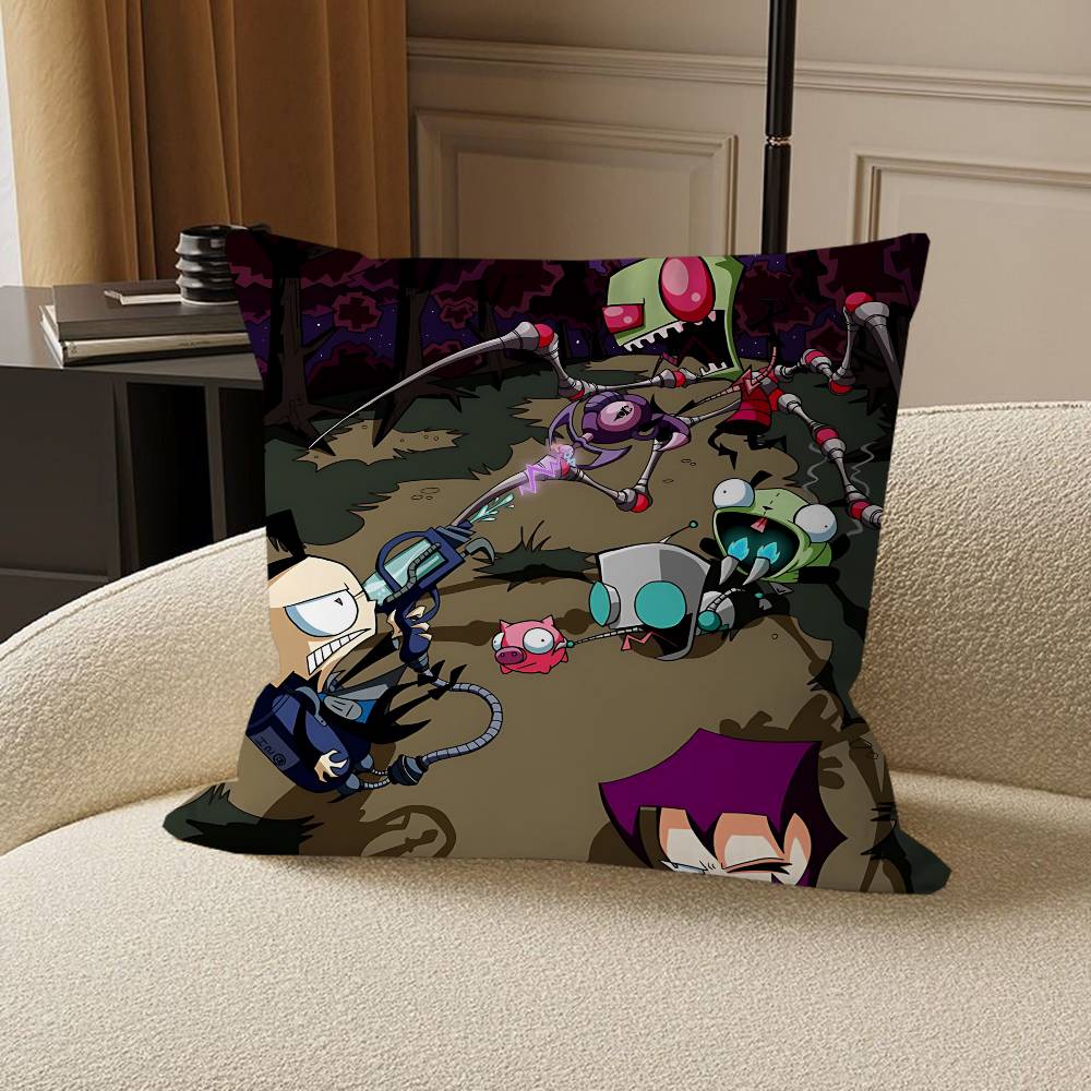 Cartoon I-Invader-Zim Personalized Pillow Cover Kids Bedroom Wild Party Decor Pillowcase Kid Birthday Shower Gift