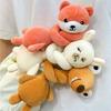 Funny Design Long Neck Rabbit Plush Keychain White Color Panda Plush Pendant  Backpack Accessory