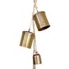 Rustic Christmas Bells Metal Tibetan Inspired Bells Decorative Cow Bells with 4 Bells on Hanging Rope for Home Door Mantel Decor