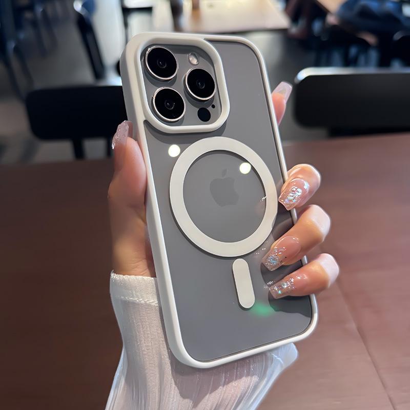 

Luxury For Magsafe Transparent Case For iPhone 11 12 13 14 15 16 Pro Max X XR XS Plus Mini Magnet Shockproof Clear Bumper Cover For iPhone 13 Mini
