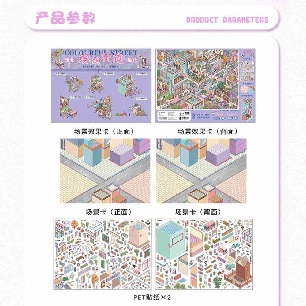 Special Economic Zone 3D City Sticker Kawaii Design DIY Pocket Scene  Festival Decoration