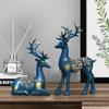 ative Resin Golden Reindeer Sculptures | Beautiful Home Decor | Lifts up Energy of Your Room - (Pack of 2, Blue)