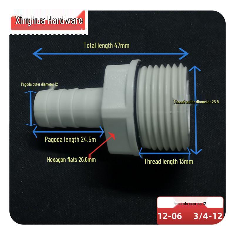 POM Anti-Corrosion Plastic Steel Connector with Internal and External Threads for Water Pipes and Tanks
