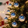 Warm Light Seasonal Ornaments Glowing Clear Christmas Ball Ornament Up Story Decoration with LED Decorative Garland Accents Light Mini Holiday Scene