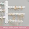 6-Tier 6" Wall Jewelry Organizer, Command Strips included for Easy Hanging, 120 Hole Earring Organizer, Necklace Organizer, Bracelet Holder, Ring