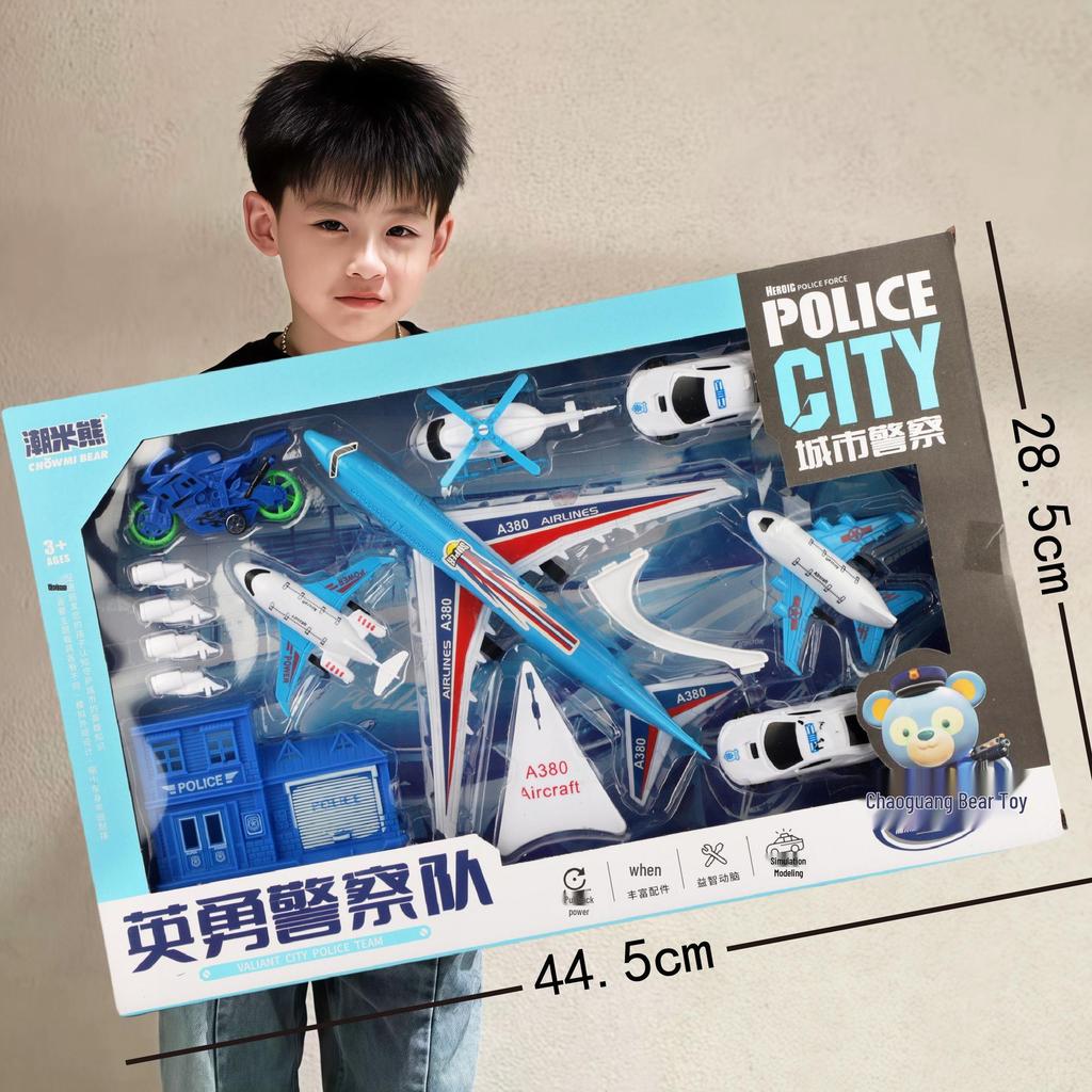 Free Shipping Pull-Back Construction & Firefighting Vehicle Toy Set for Boys - Ideal Gifts for Kindergarten Students