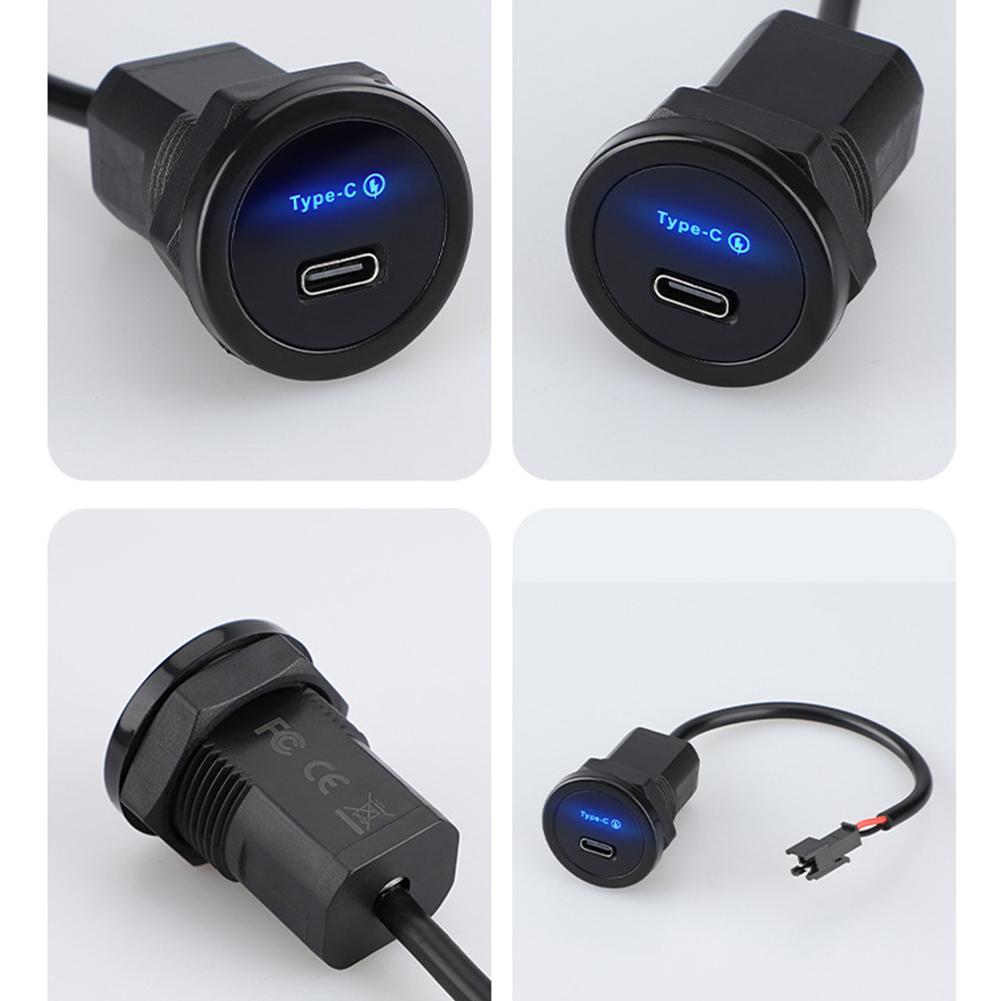 PD 30 W RV TypeOutlet Adapter 12V/24V Car Quick Charge Power Socket Type C Outlet for Car Boat Marine ATV Bus Truck Golf Cart