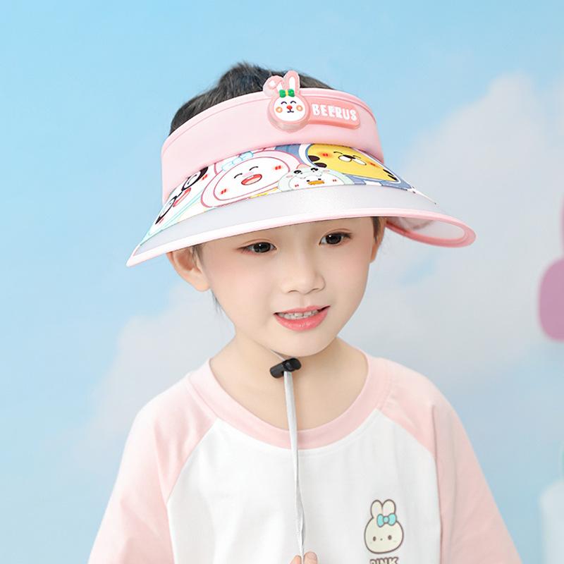 1144 Children's Hat with Big Eaves, Sun Hat for Boys and Girls, Cartoon Empty Top Hat, Summer Sun Hat