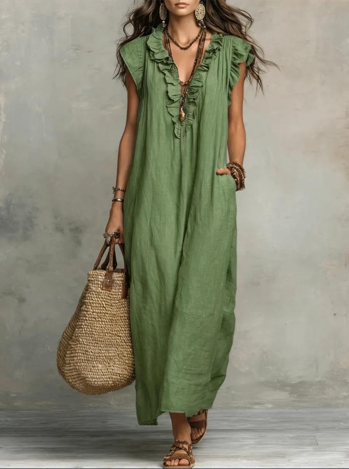 European and American women's clothing, spring and summer new bohemian flying sleeve dress