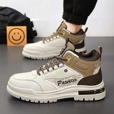 Sapatos Vulcanizados Casuais Masculinos de Outono com Sola Grossa Tênis Outdoor Tênis Masculinos Sola Macia Sapatos de Caminhada Sapatos Esportivos de Caminhada Masculinos