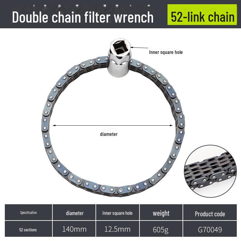 Univerzální nastavitelný klíč na řetěz olejového filtru