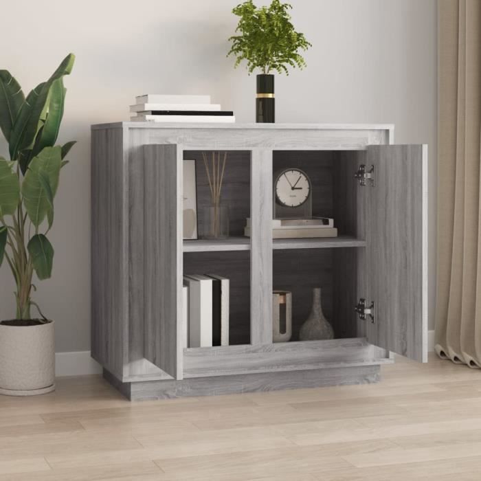 VidaXL Buffet sonoma gris 80x34x75 cm bois d'ingénierie 819890