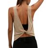 Women’s Sleeveless Open Back Tank Top Loose Fit Lightweight Athletic Yoga Workout Shirt for Gym Running Training