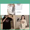 Sommer Koreanischer Stil Locker Geschnitten Buchstabendruck T-Shirt Für Damen Freizeitkleidung