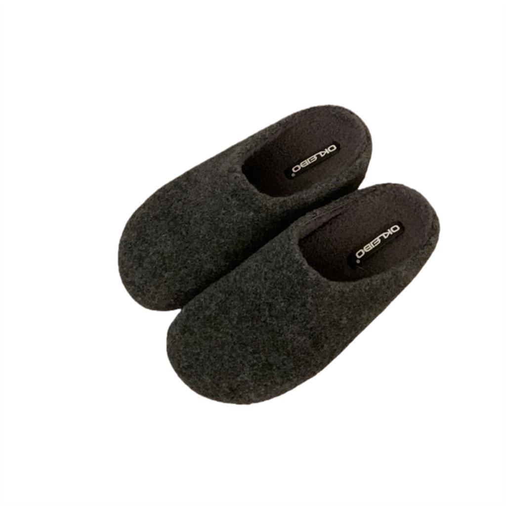 5CM Inner Height Increase, Gray Woolen Birkenstocks, Small Potatoes with Plush To Keep Warm, One Pedal Bag Head and Half Drag, Hairy Shoes for Women