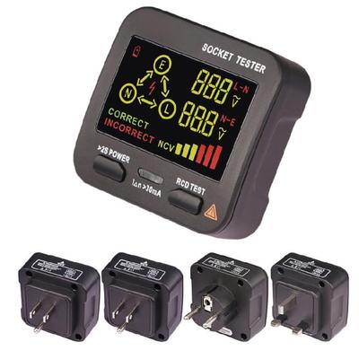 ST01 Receptacle Tester Power Circuit Analyzer  Wall Plug Leakage Tester  Electrical Circuit Braker Finder LCD 3 Results
