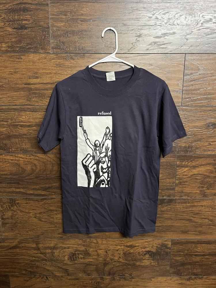 VTG Refused Band Tee Revolution With A Catchy Phrase T-shirt Unisex T-Shirt XXL
