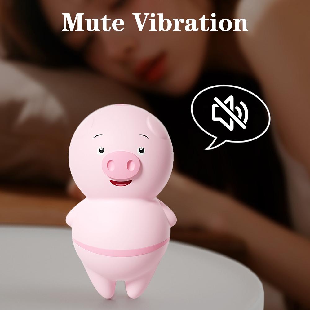 Tongue Licking Sucking Vibrator Female Masturbator USB Charging Dual 6 Modes Nipple Massager Sex Toys for Woman Clitoris Stimulator Cute Pig