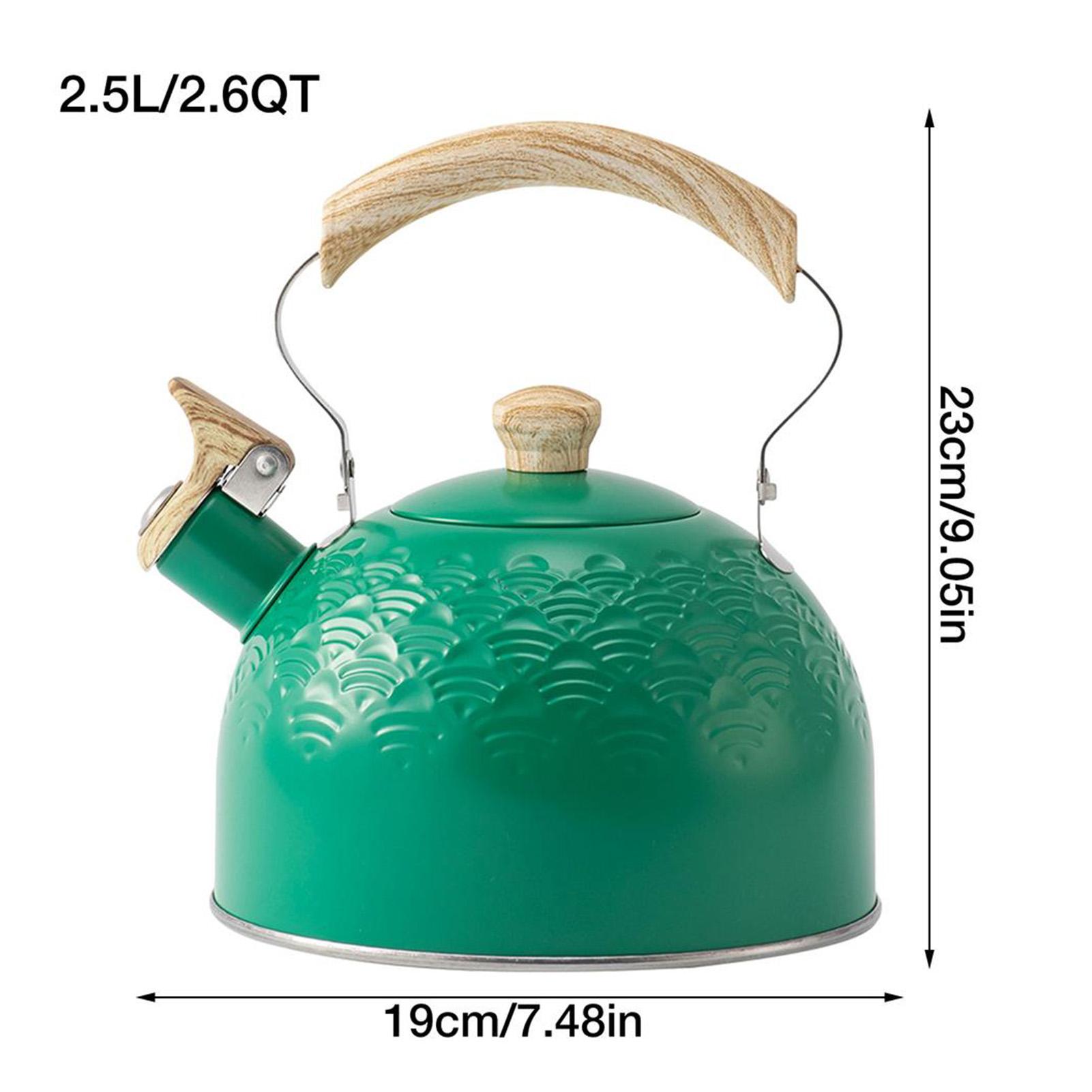 

2,5 л чайник из нержавеющей стали с громким свистом, пищевой чайник, заварочный чайник с верхней плитой, ненагревающаяся деревянная ручка для всех источников тепла france