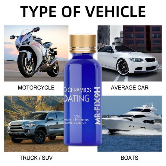 30/50ml Płynna powłoka ceramiczna do samochodu Błyszcząca Usuwanie rys Pielęgnacja lakieru Auto Super hydrofobowy Powłoka szklana Polerka do pojazdu