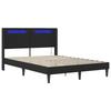 Bed Frame with LED Light Strips Black 120 X 200 Cm Faux Leather
